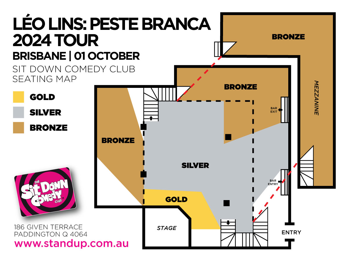Leo Lins: Peste Branca 2024 Tour | Brisbane Seating Map