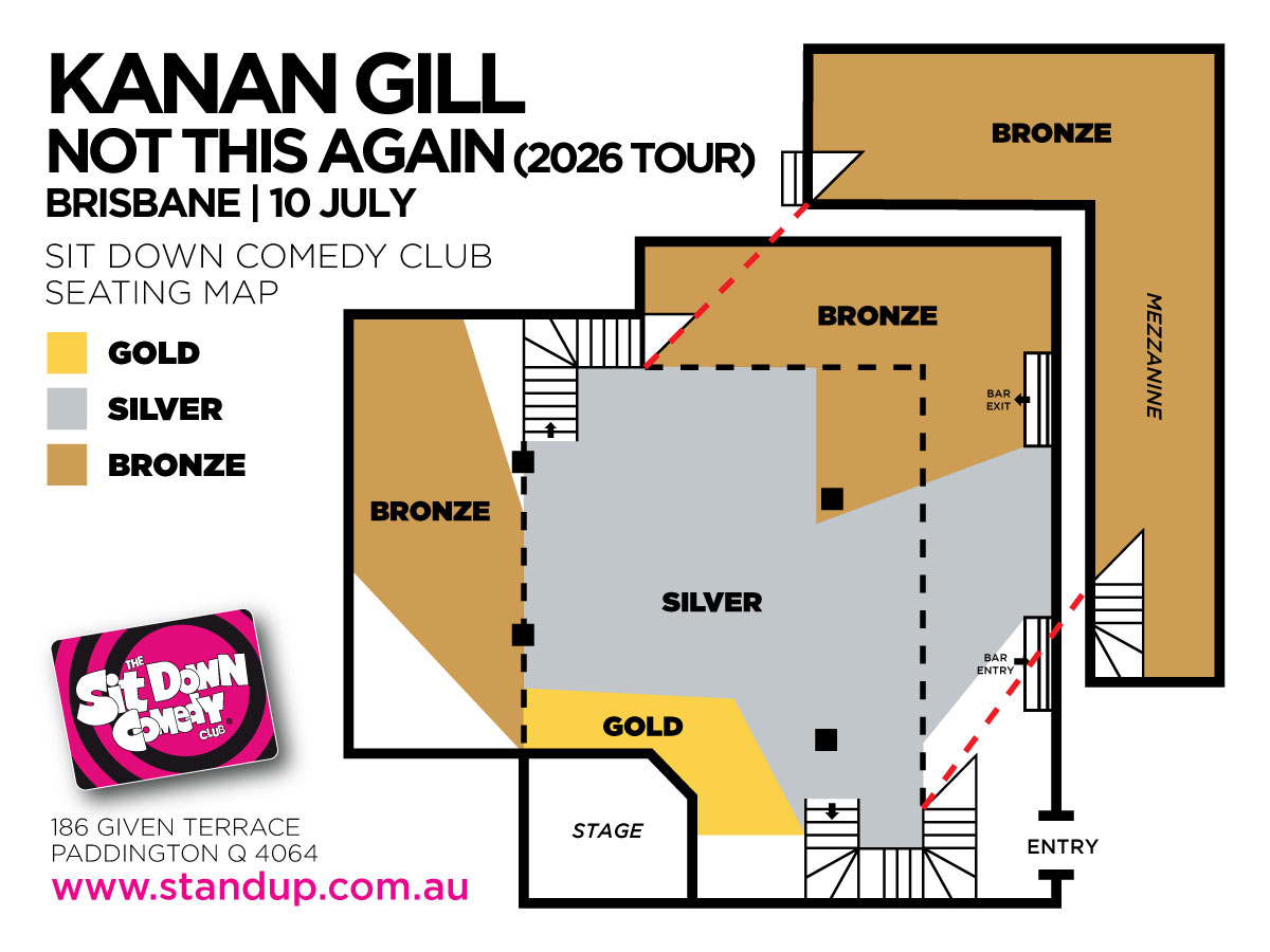 Kanan Gill Live 2026 | Brisbane Seating Map